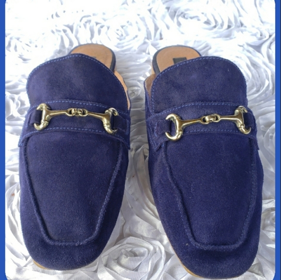 Steven By Steve Madden Rilee Blue Suede Muel Sz 8 - Picture 2 of 8